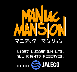 Maniac Mansion (Japan) Title Screen